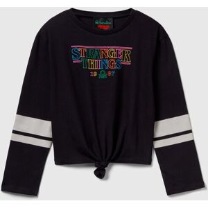United Colors of Benetton Benetton, T-shirt With Stranger Things Knot, Black, Kids United Colors of Benetton Benetton, T-shirt With Stranger Things Knot, Black, Kids