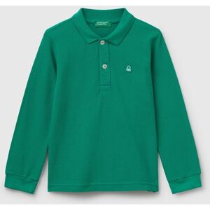 United Colors of Benetton Benetton, Long Sleeve Polo In Cotton, Green, Kids United Colors of Benetton Benetton, Long Sleeve Polo In Cotton, Green, Kids
