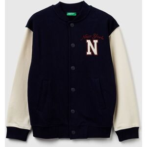 United Colors of Benetton Benetton, Oversized Fit Bomber Jacket With Embroidery, Dark Blue, Kids United Colors of Benetton Benetton, Oversized Fit Bomber Jacket With Embroidery, Dark Blue, Kids
