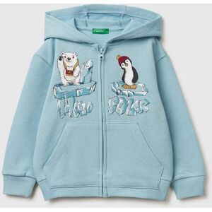 United Colors of Benetton Benetton, Warm Hoodie With Print, Light Blue, Kids United Colors of Benetton Benetton, Warm Hoodie With Print, Light Blue, Kids
