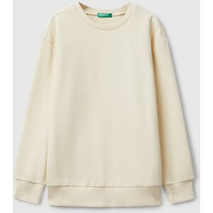 United Colors of Benetton Benetton, Sweatshirt With Slogan Print, Creamy White, Kids United Colors of Benetton Benetton, Sweatshirt With Slogan Print, Creamy White, Kids