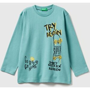 United Colors of Benetton Benetton, T-shirt With Print, Aqua, Kids United Colors of Benetton Benetton, T-shirt With Print, Aqua, Kids