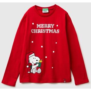 United Colors of Benetton Benetton, Snoopy ©peanuts Christmas T-shirt, Red, Kids United Colors of Benetton Benetton, Snoopy ©peanuts Christmas T-shirt, Red, Kids
