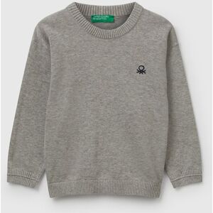 United Colors of Benetton Benetton, Sweater In Pure Cotton With Logo, Light Gray, Kids United Colors of Benetton Benetton, Sweater In Pure Cotton With Logo, Light Gray, Kids
