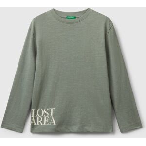 United Colors of Benetton Benetton, T-shirt With Print On Front And Back, Military Green, Kids United Colors of Benetton Benetton, T-shirt With Print On Front And Back, Military Green, Kids