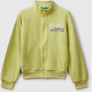 United Colors of Benetton Benetton, Zip-up Sweatshirt With Print, Yellow, Kids United Colors of Benetton Benetton, Zip-up Sweatshirt With Print, Yellow, Kids