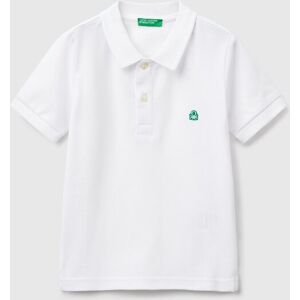 United Colors of Benetton Benetton, Short Sleeve Polo In Pure Cotton, White, Kids United Colors of Benetton Benetton, Short Sleeve Polo In Pure Cotton, White, Kids