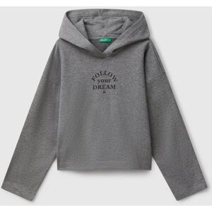 United Colors of Benetton Benetton, Sweatshirt With Slogan Print, Dark Gray, Kids United Colors of Benetton Benetton, Sweatshirt With Slogan Print, Dark Gray, Kids