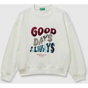 United Colors of Benetton Benetton, Sweatshirt With Sequins, Creamy White, Kids United Colors of Benetton Benetton, Sweatshirt With Sequins, Creamy White, Kids