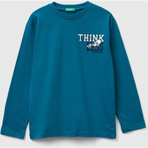 United Colors of Benetton Benetton, T-shirt With Print, Teal, Kids United Colors of Benetton Benetton, T-shirt With Print, Teal, Kids