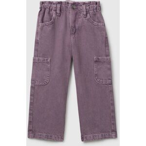 United Colors of Benetton Benetton, Cargo Trousers In Cotton, Mauve, Kids United Colors of Benetton Benetton, Cargo Trousers In Cotton, Mauve, Kids