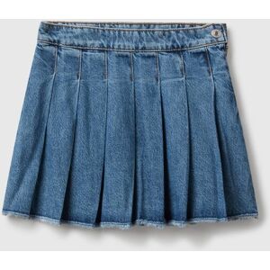 United Colors of Benetton Benetton, Pleated Denim Skirt, Blue, Kids United Colors of Benetton Benetton, Pleated Denim Skirt, Blue, Kids