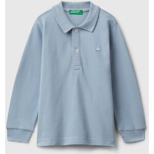 United Colors of Benetton Benetton, Long Sleeve Polo In Cotton, Light Blue, Kids United Colors of Benetton Benetton, Long Sleeve Polo In Cotton, Light Blue, Kids