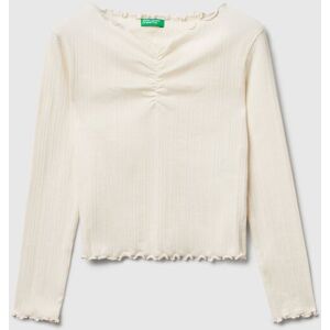 United Colors of Benetton Benetton, T-shirt With Wavy Edge, Creamy White, Kids United Colors of Benetton Benetton, T-shirt With Wavy Edge, Creamy White, Kids
