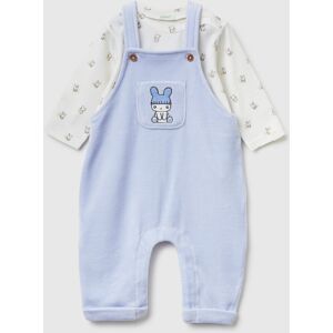 United Colors of Benetton Benetton, T-shirt And Dungarees Set In Cotton, Sky Blue, Kids United Colors of Benetton Benetton, T-shirt And Dungarees Set In Cotton, Sky Blue, Kids