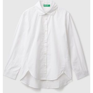 United Colors of Benetton Benetton, Oversized Fit Shirt, White, Kids United Colors of Benetton Benetton, Oversized Fit Shirt, White, Kids