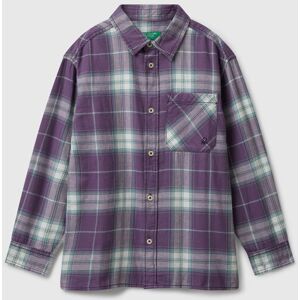 United Colors of Benetton Benetton, Plaid Shirt In 100% Cotton, Mauve, Kids United Colors of Benetton Benetton, Plaid Shirt In 100% Cotton, Mauve, Kids