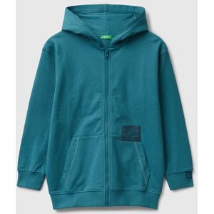 United Colors of Benetton Benetton, Oversized Zip-up Sweatshirt, Teal, Kids United Colors of Benetton Benetton, Oversized Zip-up Sweatshirt, Teal, Kids