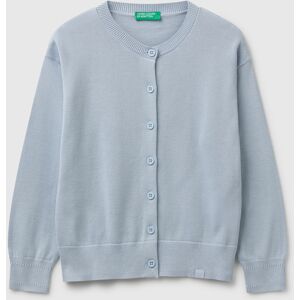United Colors of Benetton Benetton, Pure Cotton Crew Neck Cardigan, Light Blue, Kids United Colors of Benetton Benetton, Pure Cotton Crew Neck Cardigan, Light Blue, Kids