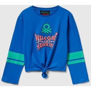 United Colors of Benetton Benetton, T-shirt With Stranger Things Knot, Bright Blue, Kids United Colors of Benetton Benetton, T-shirt With Stranger Things Knot, Bright Blue, Kids