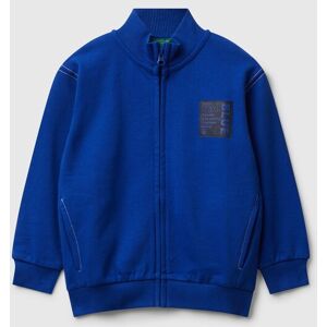 United Colors of Benetton Benetton, Zip-up Sweatshirt With Thick Print, Bright Blue, Kids United Colors of Benetton Benetton, Zip-up Sweatshirt With Thick Print, Bright Blue, Kids
