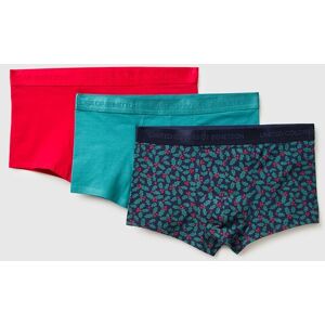 United Colors of Benetton Benetton, Three Christmas Boxers In Stretch Cotton, Multi-color, Men United Colors of Benetton Benetton, Three Christmas Boxers In Stretch Cotton, Multi-color, Men