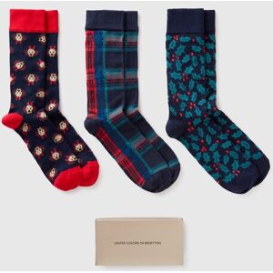 United Colors of Benetton Benetton, Three Pairs Of Christmas Socks, Multi-color, Men United Colors of Benetton Benetton, Three Pairs Of Christmas Socks, Multi-color, Men