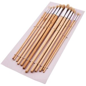 MantraRaj Infotech LTD. 12pc Round Tip Art Brush Set XL Craft Work Painter Artist Oil Acrylic Paint