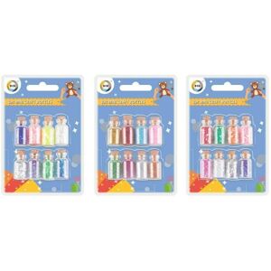 MantraRaj Infotech LTD. 8pc Mini Filled Glitter Gems Sequins Craft Jars Glass Bottles Cork Vial Lockdown - 1 X RANDOM