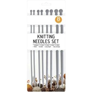 MantraRaj Infotech LTD. 8pc Plastic Knitting Needle Set 25cm x 4mm - 5mm - 6mm - 8mm Crocheting Crafting