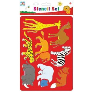 MantraRaj Infotech LTD. Childrens Stencil Set Art Craft School Wild Safari Animals Designs with Pencil