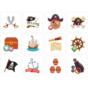 Party Perfecto 12 Pirate Temporary Tattoos Party Perfecto 12 Pirate Temporary Tattoos