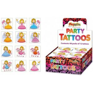 Party Perfecto 72 Princess Temporary Tattoos - Sparkling Designs Party Perfecto 72 Princess Temporary Tattoos - Sparkling Designs