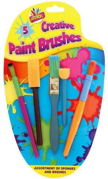 MantraRaj Infotech LTD. Children's Kids 5Pcs Creative Sponge Paint Glue Brushes Set Art Craft Painting
