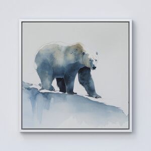 WRT Ltd Polar Bear Watercolour Framed Canvas - 10" x 10" - White WRT Ltd Polar Bear Watercolour Framed Canvas - 10" x 10" - White