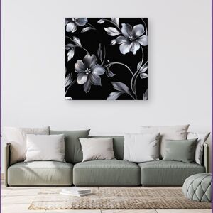 WRT Ltd Metallic Effect Leaves And Flowers Canvas - Extra Large 40" x 40" WRT Ltd Metallic Effect Leaves And Flowers Canvas - Extra Large 40" x 40"
