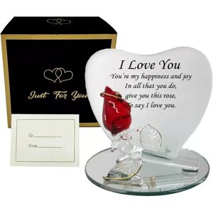 THIS IS MY STYLE LTD Glass Heart with Red Rose - Romantic Gift THIS IS MY STYLE LTD Glass Heart with Red Rose - Romantic Gift