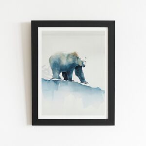 WRT Ltd Polar Bear Watercolour Art Prints - 8" x 10" - Black frame WRT Ltd Polar Bear Watercolour Art Prints - 8" x 10" - Black frame