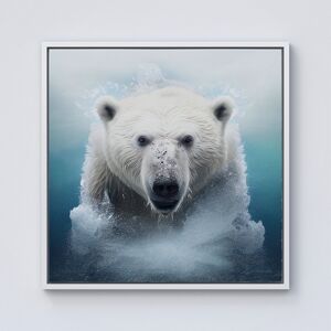 WRT Ltd Polar Bear Splashart Framed Canvas - 10" x 10" - White WRT Ltd Polar Bear Splashart Framed Canvas - 10" x 10" - White