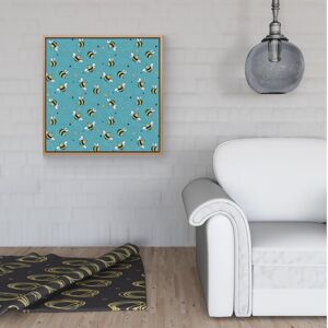 WRT Ltd Hand Drawn Busy Bees Framed Canvas - 30" x 30" - Pine WRT Ltd Hand Drawn Busy Bees Framed Canvas - 30" x 30" - Pine