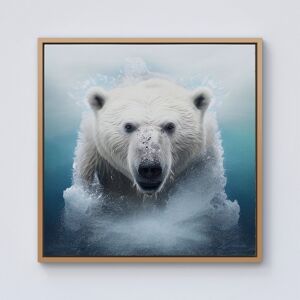 WRT Ltd Polar Bear Splashart Framed Canvas - 10" x 10" - Pine WRT Ltd Polar Bear Splashart Framed Canvas - 10" x 10" - Pine
