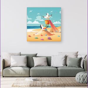 WRT Ltd Seagulls On A Beach Holiday Canvas - Small 10" x 10" WRT Ltd Seagulls On A Beach Holiday Canvas - Small 10" x 10"