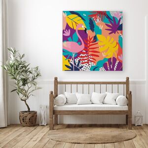 WRT Ltd Tropical Flamingoes Canvas - Medium 16" x 16" WRT Ltd Tropical Flamingoes Canvas - Medium 16" x 16"