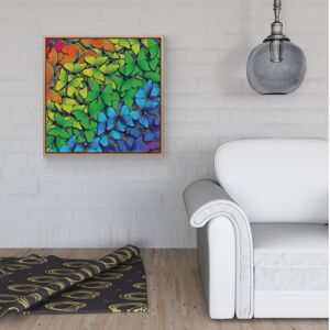 WRT Ltd Multicoloured Butterflies Framed Canvas - 30" x 30" - Pine WRT Ltd Multicoloured Butterflies Framed Canvas - 30" x 30" - Pine