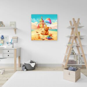 WRT Ltd Bear On A Beach Holiday Canvas - Medium 16" x 16" WRT Ltd Bear On A Beach Holiday Canvas - Medium 16" x 16"