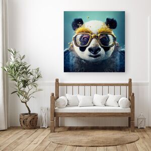 WRT Ltd Panda With Golden Glasses Splashart Canvas - Medium 16" x 16" WRT Ltd Panda With Golden Glasses Splashart Canvas - Medium 16" x 16"