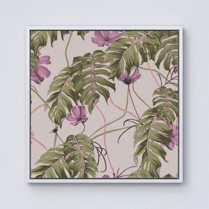 WRT Ltd Pink Cosmos Flowers Framed Canvas - 10" x 10" - White WRT Ltd Pink Cosmos Flowers Framed Canvas - 10" x 10" - White