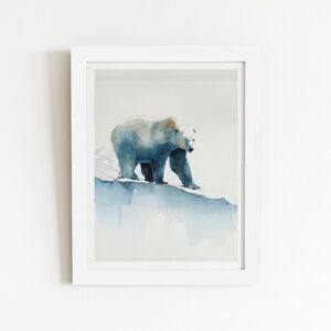 WRT Ltd Polar Bear Watercolour Art Prints - 16" x 24" - Black frame WRT Ltd Polar Bear Watercolour Art Prints - 16" x 24" - Black frame