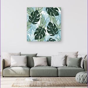 WRT Ltd Tropical Pattern With Bright Plants And Flowers Canvas - Small 10" x 10" WRT Ltd Tropical Pattern With Bright Plants And Flowers Canvas - Small 10" x 10"