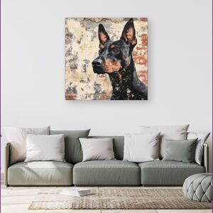 WRT Ltd Banksy Inspired Thoughtful Doberman Canvas - Extra Large 40" x 40" WRT Ltd Banksy Inspired Thoughtful Doberman Canvas - Extra Large 40" x 40"